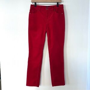TALBOTS Straight Leg Corduroy Pants 4p Red Stretch Cotton Blend Mid Rise Classic